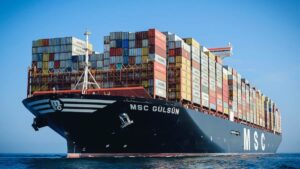 Blog global supply chains: Image of the cargo ship MSC Gulsun