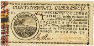Blog Continental currency: An image of a continental currency bank note