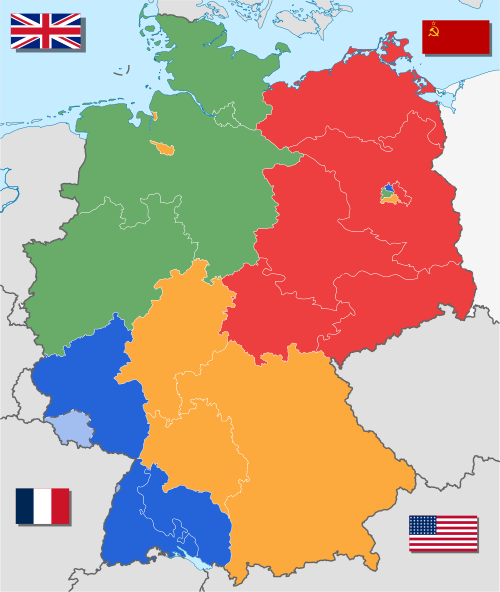 How did Germany rebuild economic vitality after WW2? germany administrative zones post ww2