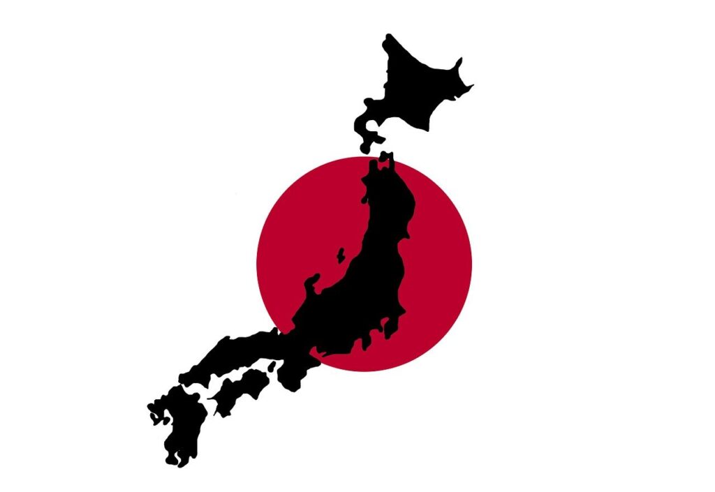 How did Japan rebuild economic vitality after WW2? Economic vitality: An image of the of Japan superimposed on a red circle