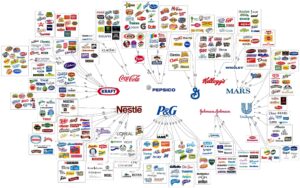 Blog Market power theory of inflation: Chart showing the degree of corporate consolidation among consumer brands in the United States
