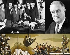 Blog Images representing the new deal of President Roosevelt