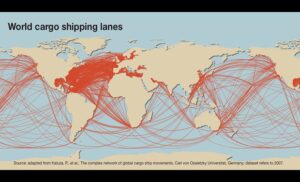 Blog Cost of shipping: Chart shows map of the worlds global shipping lanes